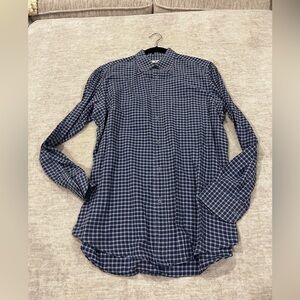 Luciano Barbera Blue Checkered Dress Shirt